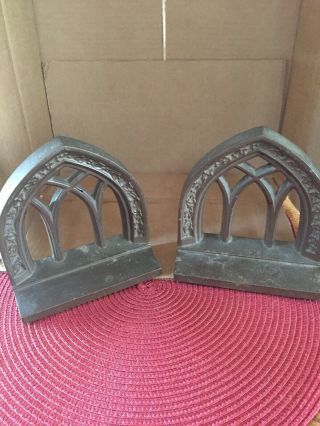 Antique Bronze? Architectural Cathedral Windows Bookends