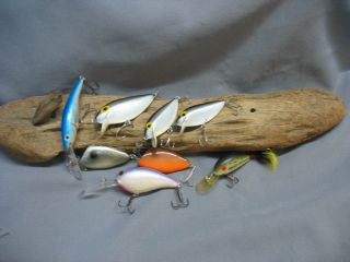 Vintage/old Fishing Lures - 8 Antique Baits - Storm Thin Fin - Rebel - Rapala - Etc.