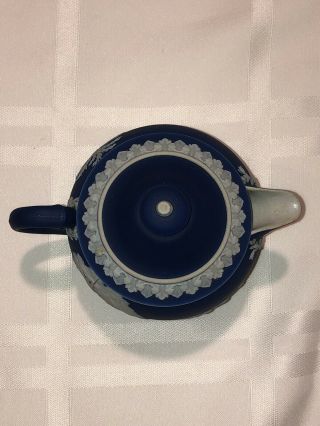 Antique Circa 1900 Wedgwood Blue Jasperware Small Teapot 4 
