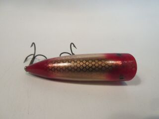 Vintage Heddon Chugger Spook Fish Flash Gold Reflector Red Scale TOUGH COLOR 3