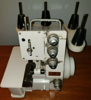 Vintage Antique Zoje Fn2 - 4d 4 Thread Overlock Industrial Sewing Machine Serger