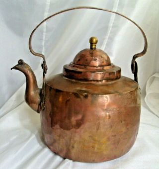 Antique Large Copper Handmade Coffee Pot