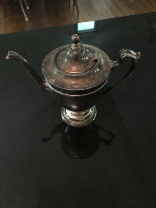 Antique Vintage 1860s Meriden Britannia Co Silver Plated Coffee Tea Pot Teapot