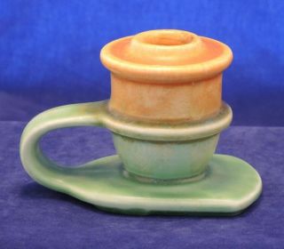 ART DECO BESWICK CANDLE HOLDER STICK GREEN & BROWN 4 2