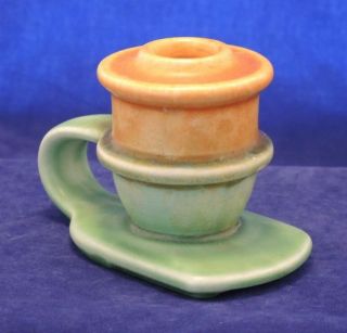 ART DECO BESWICK CANDLE HOLDER STICK GREEN & BROWN 4 3