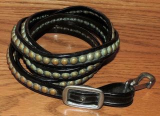 (2) Vintage Brass Studded Flexible Plastic Leads/reins Horse Tack 80 "