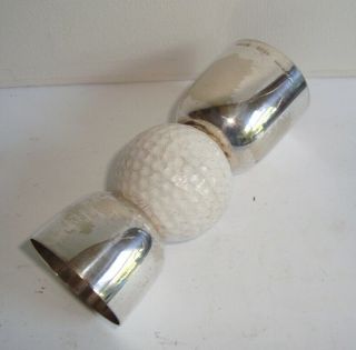 Art Deco Silver Plated Golf Ball Cocktail Spirit Measure 1 & 1 1/2 Oz Ph Vogel