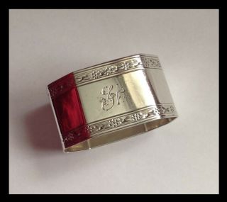 Top quality antique Art Deco hallmarked 1929 solid silver octagonal napkin ring. 3
