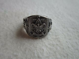 Vintage Sterling Silver Boy Scout Ring Be Prepared Ss Boat Anchors