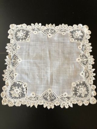 Antique Lace - Brussels Lace Handkerchief