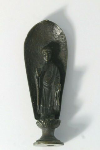 Early Antique 19thc Or Earlier Miniature Bronze Buddha Shrine Statue