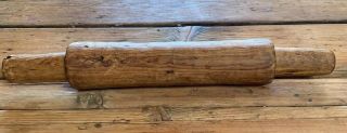Antique 15” Gorgeous Rolling Pin One Piece Solid Wood - Very Very Old