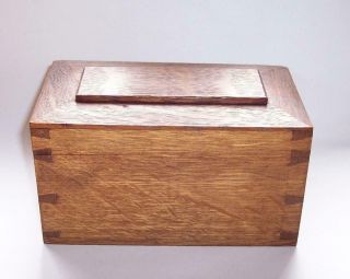 Antique/vintage Oak Wood Wooden Trinket Box Casket Jewellery Art Deco Hand Made