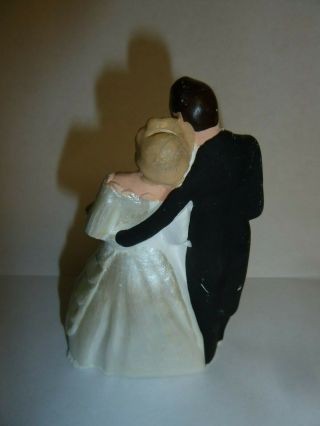 Vintage Bride Groom Figurine Marblelike Novelty Co 1949 Cake Topper 1965 Wedding 5