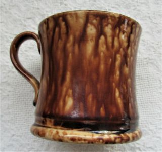 Antique Rockingham Bennington Pottery Coffee Mug Yelloware Splatterware