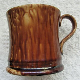 Antique Rockingham Bennington Pottery Coffee Mug Yelloware Splatterware 2