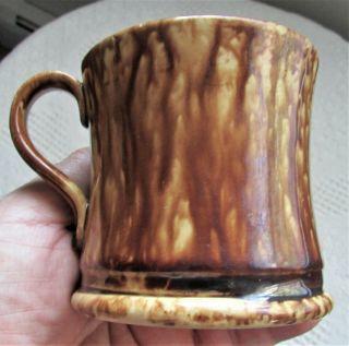 Antique Rockingham Bennington Pottery Coffee Mug Yelloware Splatterware 3