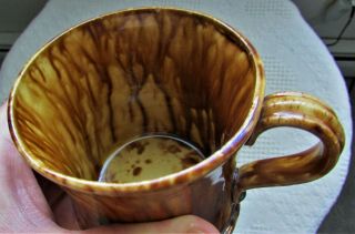 Antique Rockingham Bennington Pottery Coffee Mug Yelloware Splatterware 6