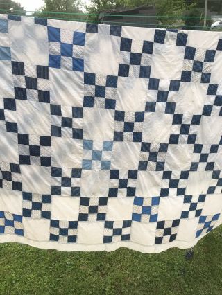 Vintage Quilt Top Fully Hand Stitched Full Or Queen Sized