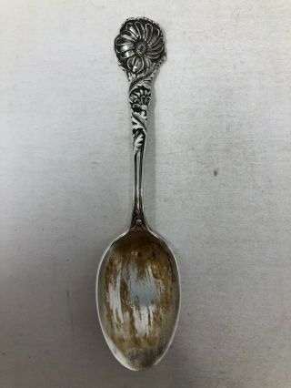 Baker Manchester Floral Series Daisy Sterling Silver Teaspoon 5 1/8 " No Mono