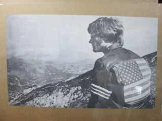 Vintage Black /white Poster Easy Rider Peter Fonda 1970 