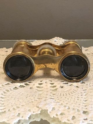 Early Lemaire Paris French Antique Mother Of Pearl Brass Theater Opera Glasses 8