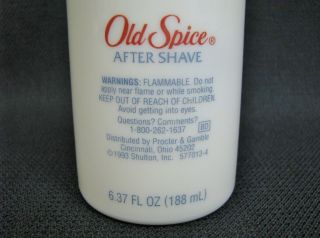 Vintage Shulton Old Spice After Shave 6.  37 Fl Oz White Bottle Gray Star Cap 1993 3