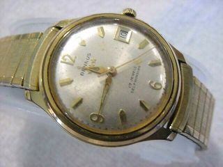 Vintage Gold Fd Large Antique Art Deco Benrus Automatic Mens Watch