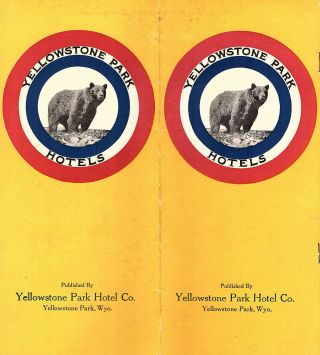Yellowstone National Park Hotels Vintage 1920 