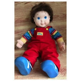 Vintage My Buddy Doll Blue Shoes Brown Hair Blue Eyes 1985 Red Overalls Shoes
