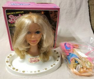 Vintage 1980 Golden Dream Barbie Fashion Face 3274 Mattel W/ Box & Accessories
