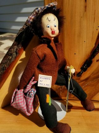 Vintage Klumpe Hobo Felt Doll With Tags And Numbered