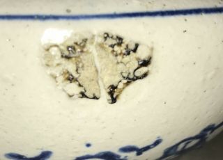 Antique Blue Sponge Ware Splatterware stoneware spittoon Primitive 4
