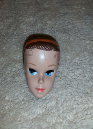 Vintage Miss Barbie Fashion Queen Doll Head With Orange Head Band