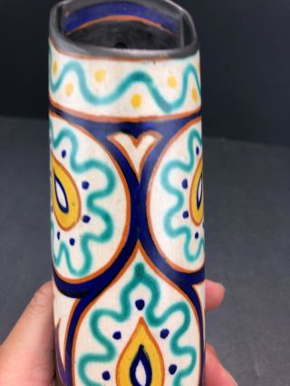 Antique Art Nouveau Zuid Holland Hand Painted Vase Wall Vase 6