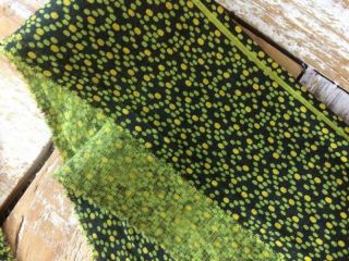 Back In Time Textiles Antique 1860 - 80 Over Dyed Green Calico Fabric