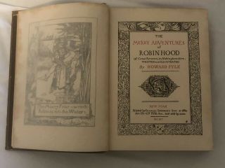 1905 The Merry Adventures of ROBIN HOOD Book by Howard Pyle Antique 3