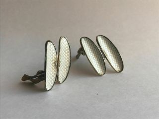 Antique David Andersen D - A Norway Sterling Silver 925 Enamel Earrings
