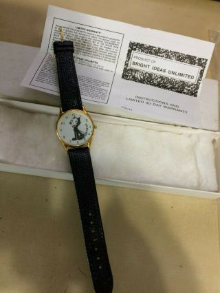 VINTAGE Felix The Cat Wrist Watch by Bright Ideas of SF CA 1989 Leather band 2