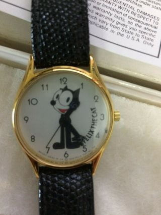 VINTAGE Felix The Cat Wrist Watch by Bright Ideas of SF CA 1989 Leather band 3