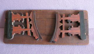 Antique Carved Wood Japanese Or Chinese Adjustable Sliding Bookenks