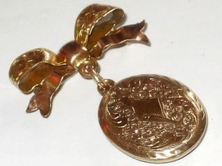 Antique Edwardian 9ct Rose Rolled Gold Fob Brooch With Locket