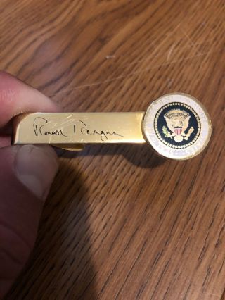Ronald Reagan Gold Tie Bar Presidential Seal