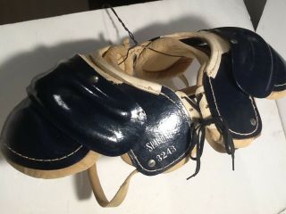 Vintage Kids Football Shoulder Pads Spalding 3243 Blue Over 60 Years Old