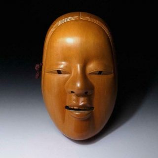 Gl13: Vintage Japanese Woodcarving Noh Mask,  Okame,  Koomote