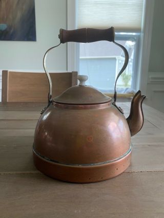 Antique copper kettle - Made in Portugal farmhouse rustic home decor, 2