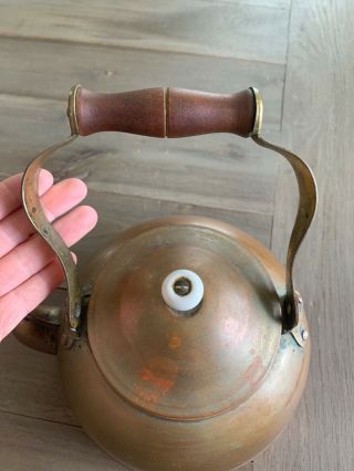 Antique copper kettle - Made in Portugal farmhouse rustic home decor, 5
