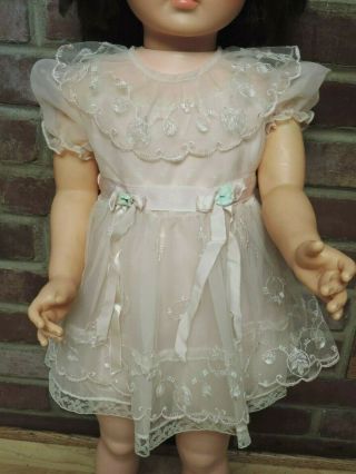 Vintage Lace Frilly Pink Dress Fits Patti Play Pal Doll & Pink Slip