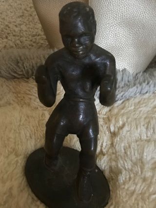 Vintage Bronze Brass 8.  5 " Tall Boxing Figure Statue Boxer