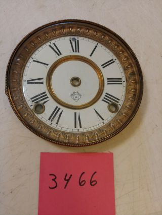 Antique Ansonia Iron Case Mantle Clock Enamel Dial & Bezel With Glass